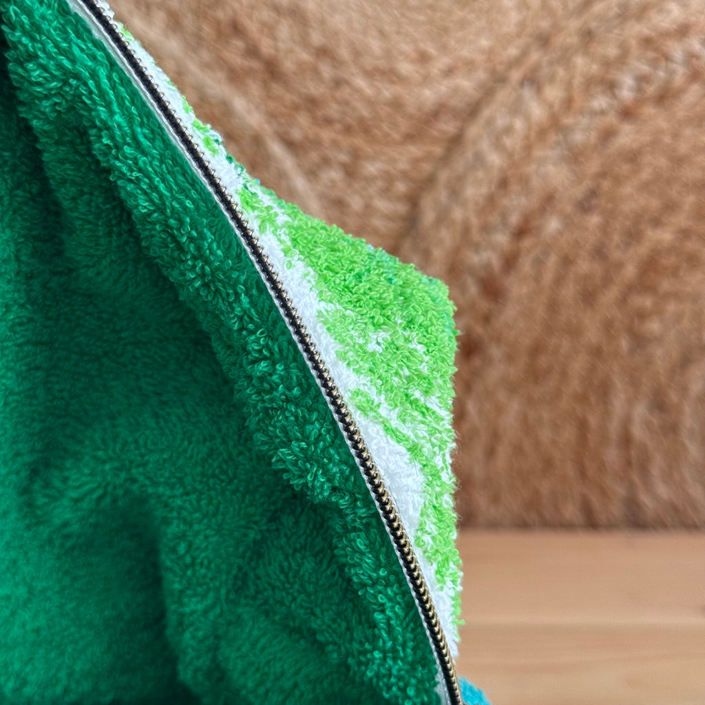 Trousse de toilette vintage fleurie / verte