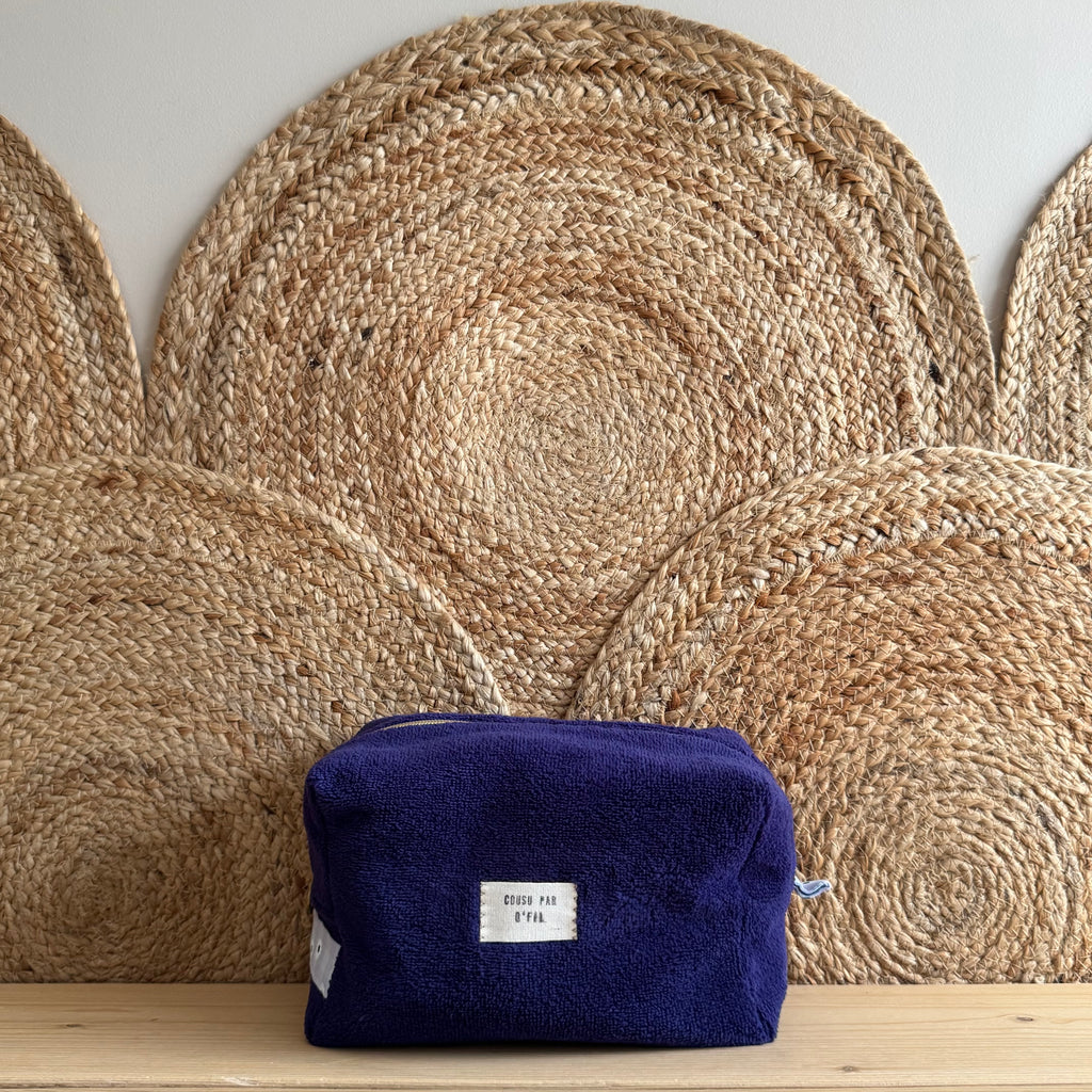 Trousse de toilette violette / vichy marguerite