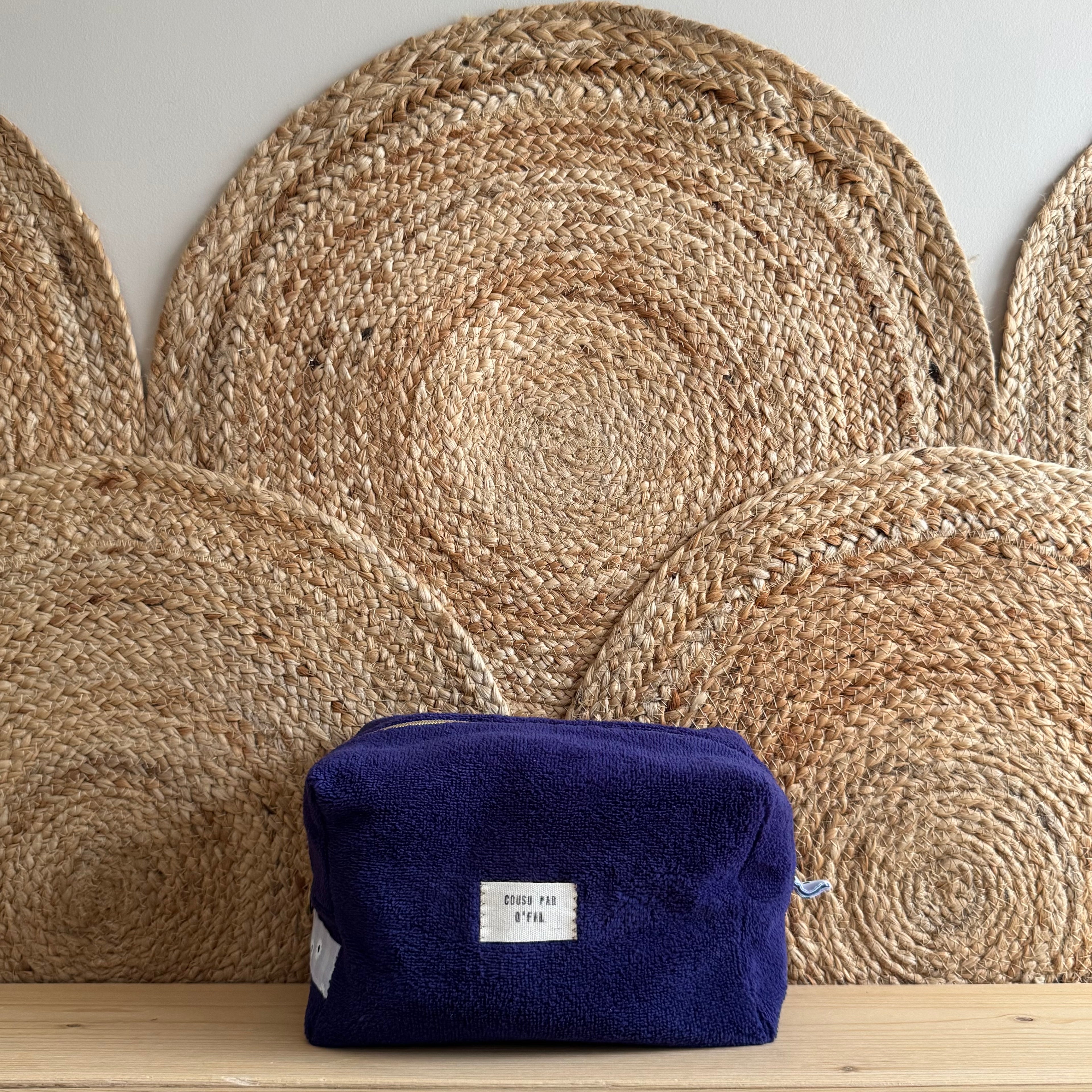 Trousse de toilette violette / vichy marguerite