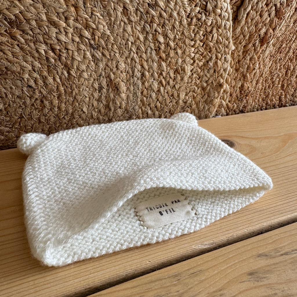 Bonnet oreilles de chat écru