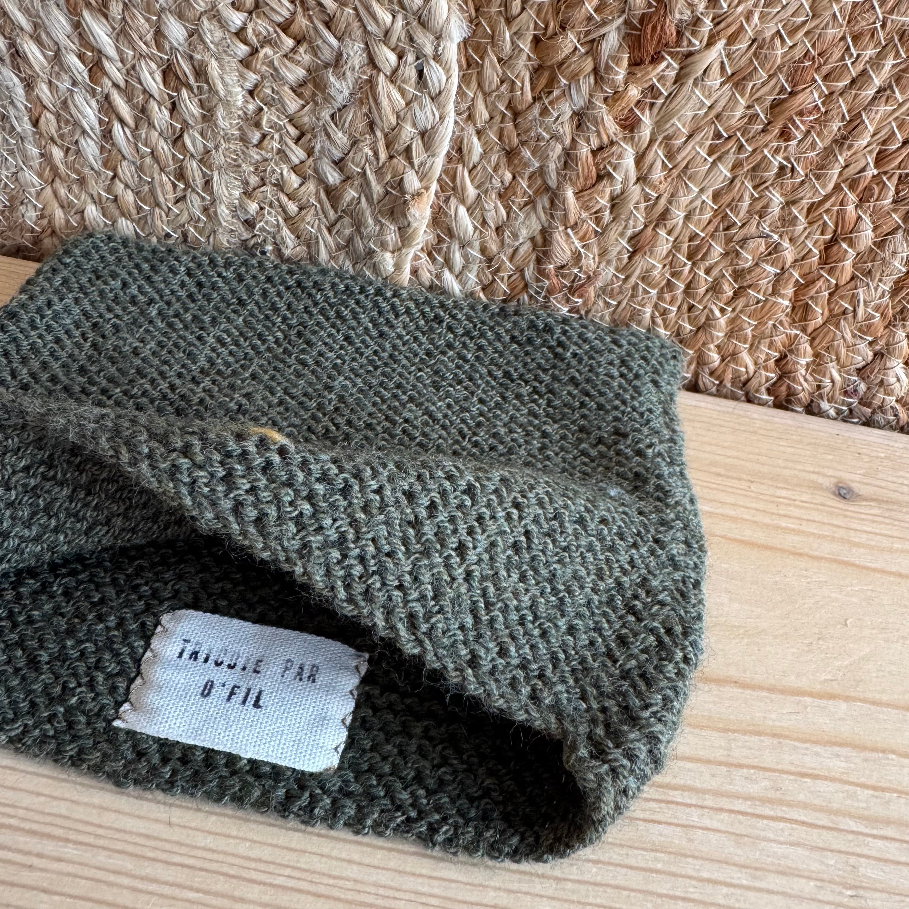 Bonnet oreilles de chat kaki