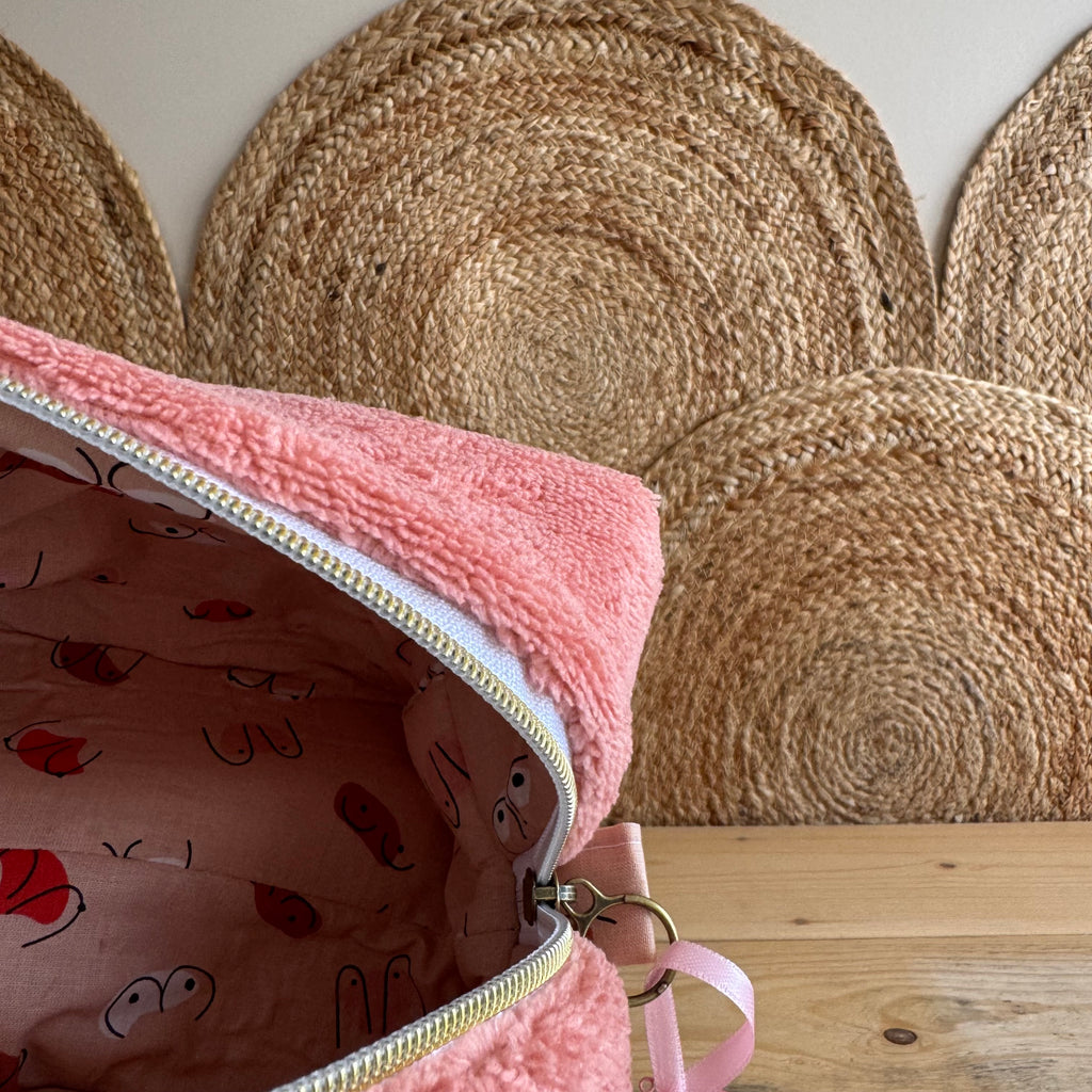 Trousse de toilette corail octobre rose