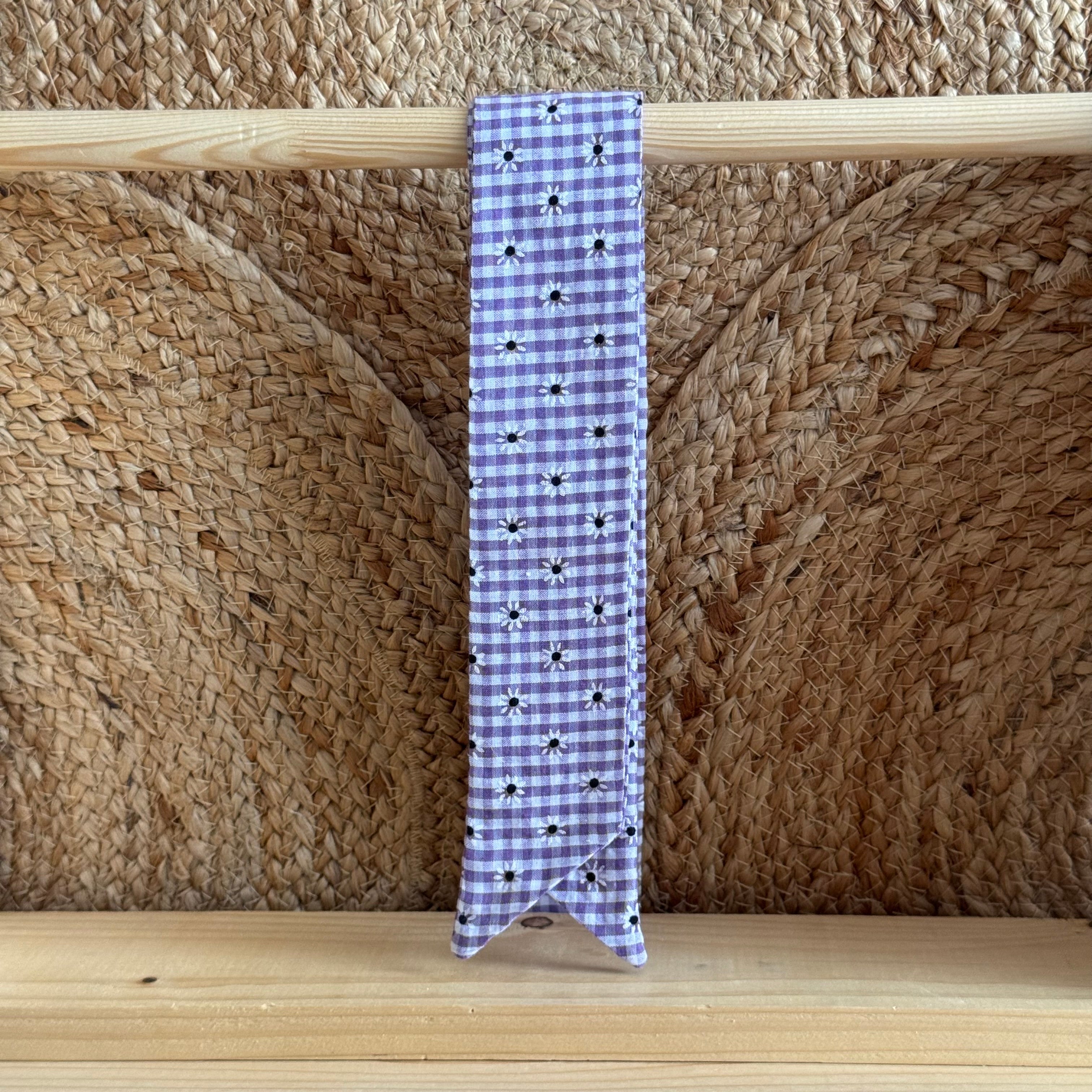 Ruban violet vichy / marguerite