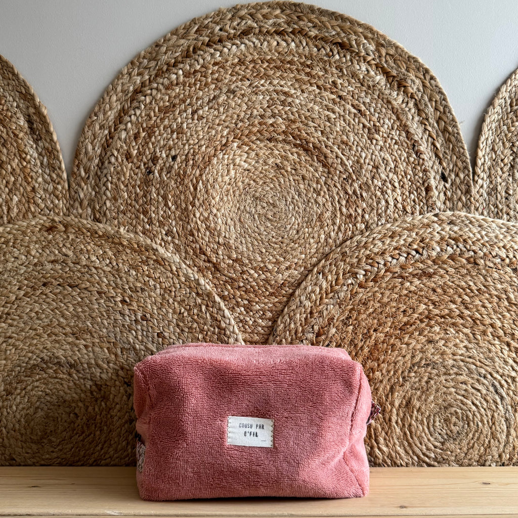 Trousse de toilette corail / fleurie