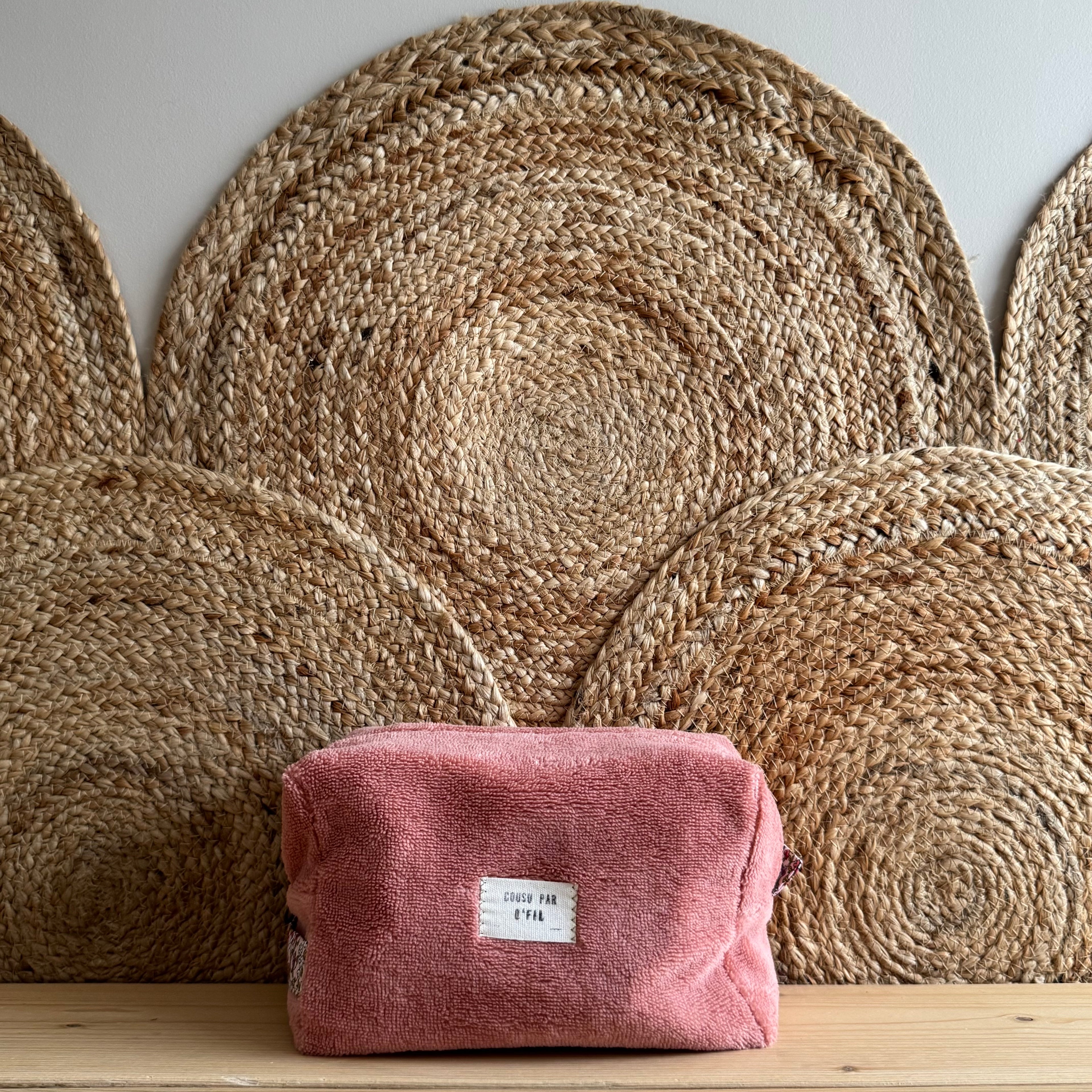Trousse de toilette corail / fleurie