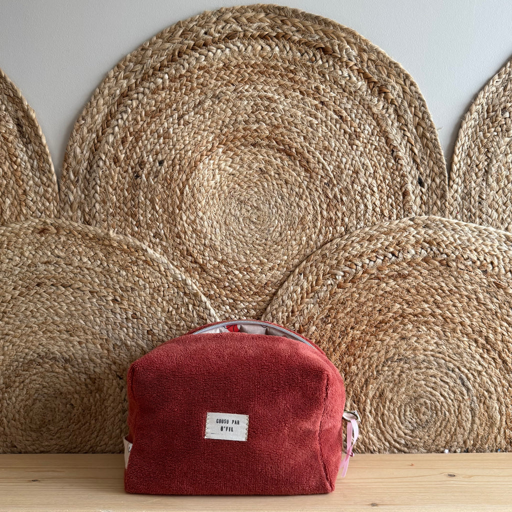 Trousse de toilette terracotta octobre rose