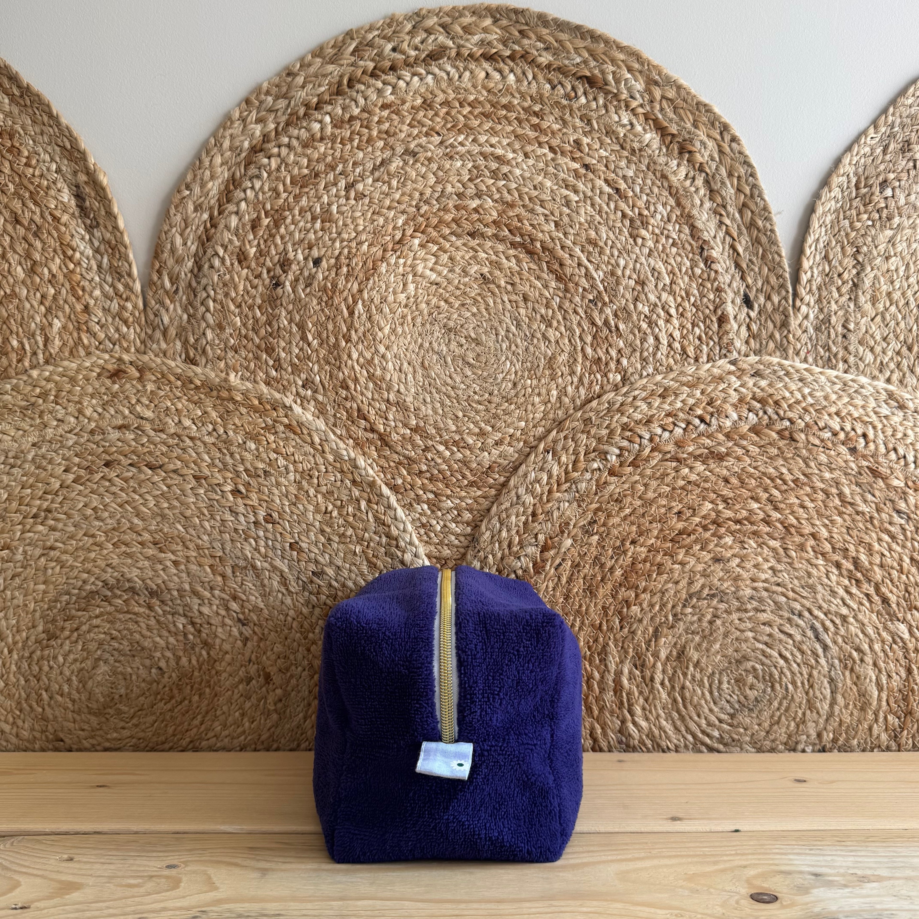 Trousse de toilette violette / vichy marguerite
