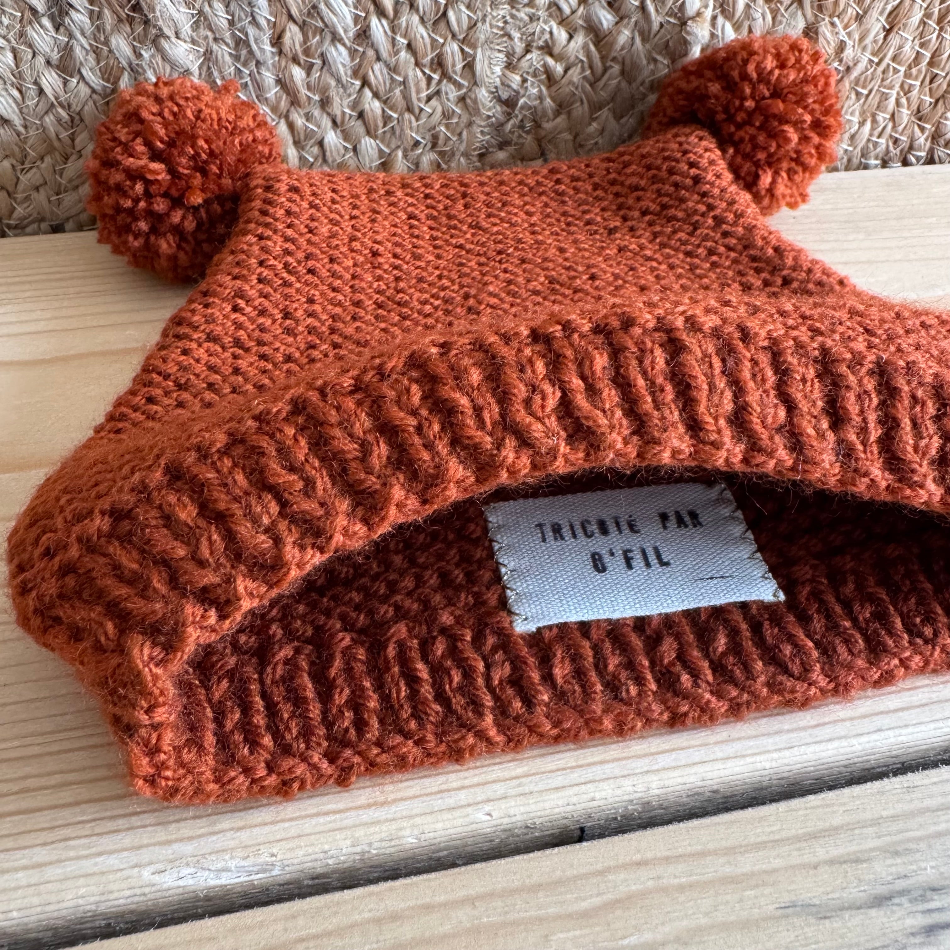 Bonnet pompons écureuil